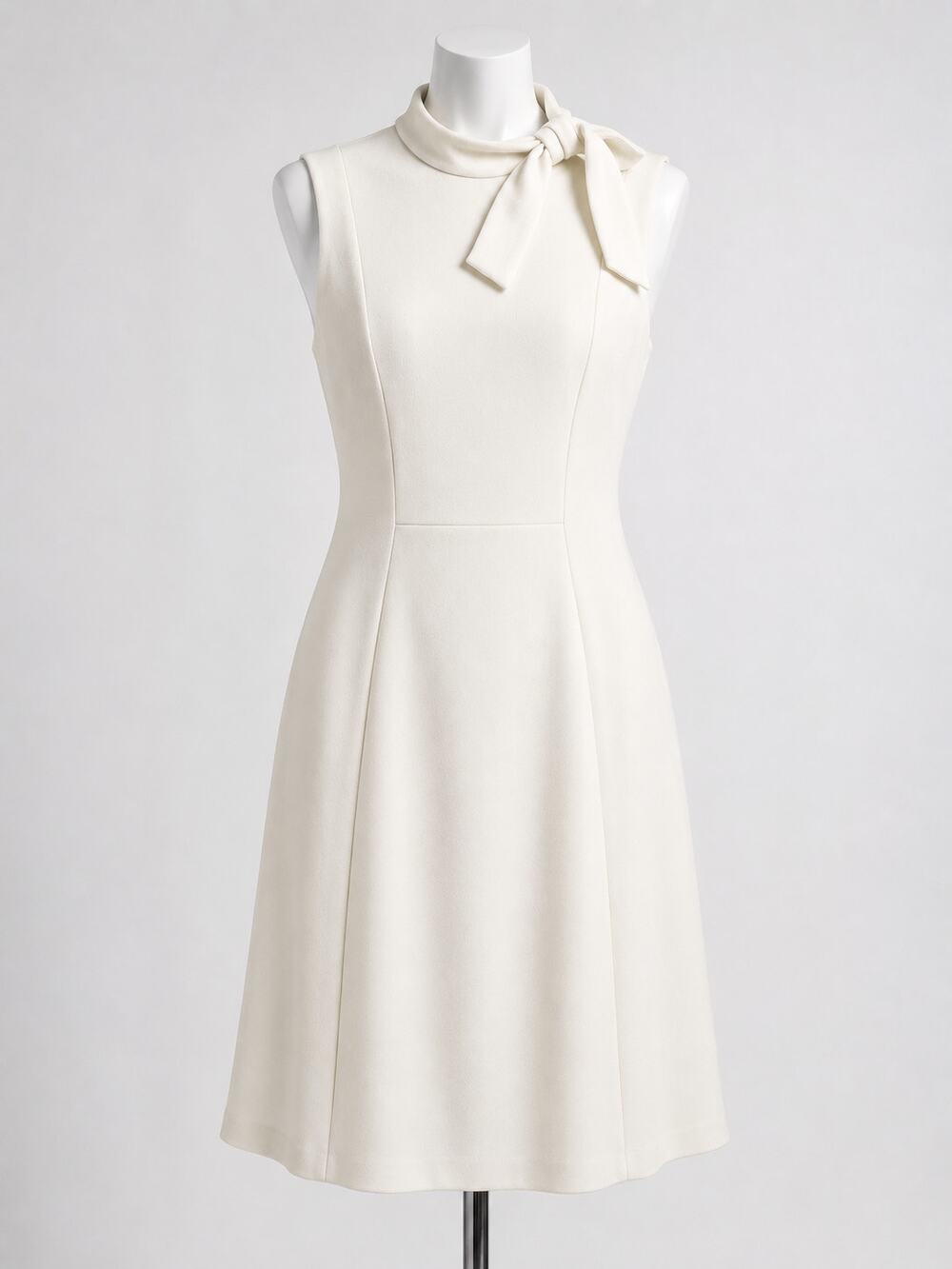 Calvin Klein White Bow Neck Sheath Dress Career Sorority Rush Preference 2P